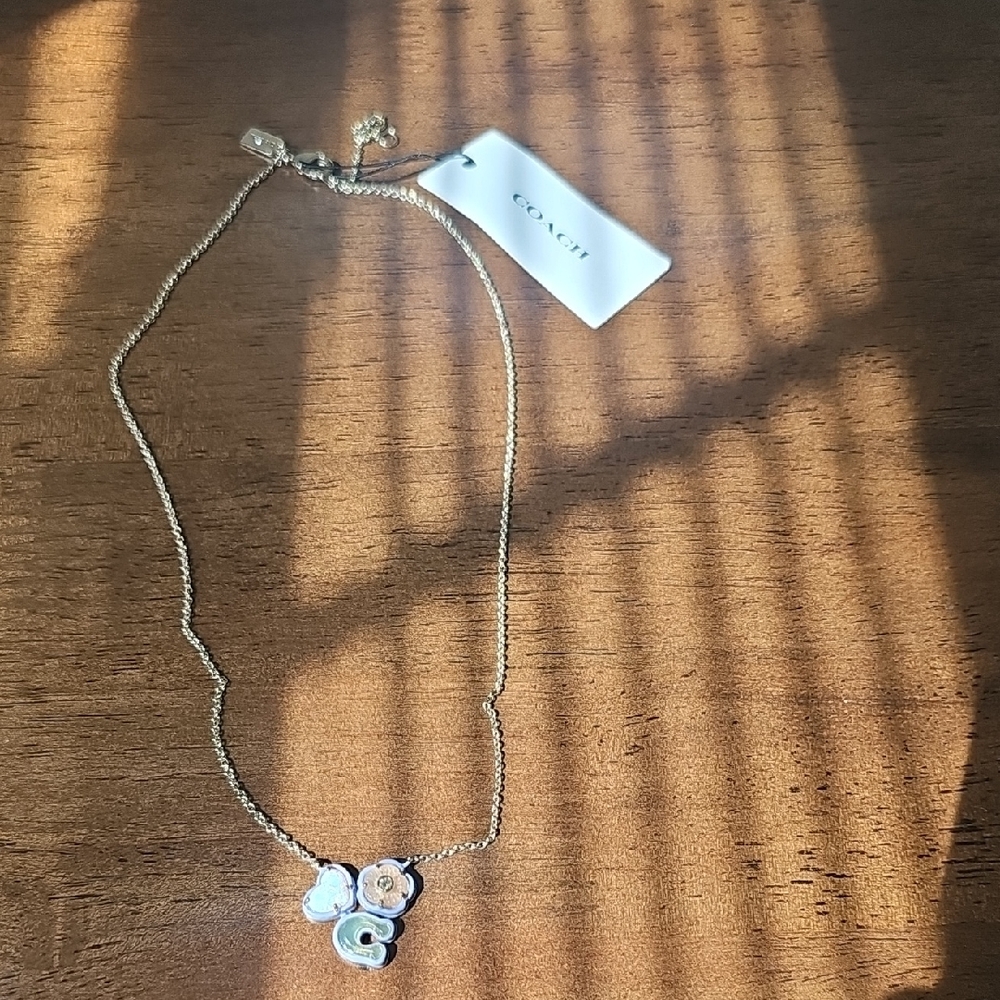 Gold Necklace with Floral Accents
